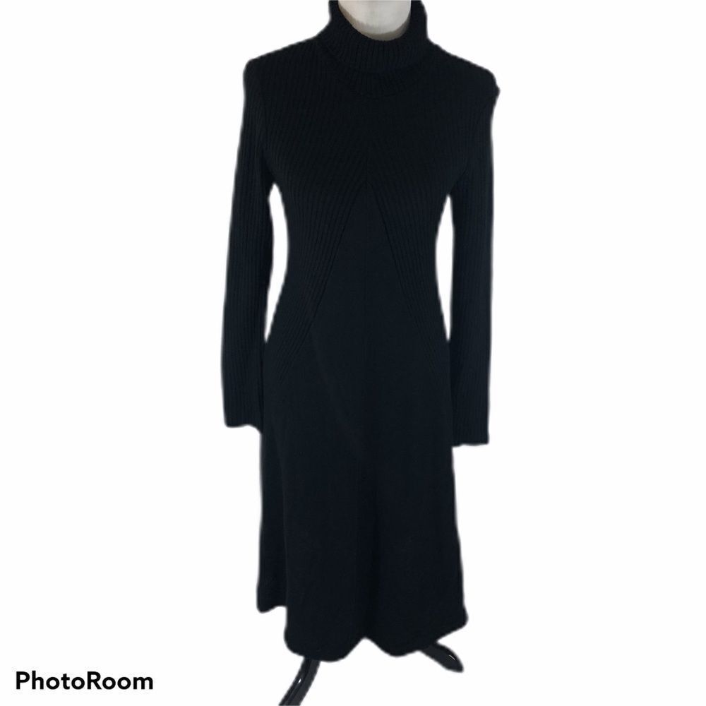 Amanda Charles Long Sleeved Black Sweater Dress XL
